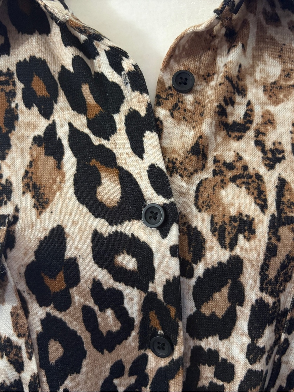 KATE PARK Leopard Print Women’s Button-DownTop/Shirt Jacket-Brown/Black/Beige 63 - Picture 5 of 9